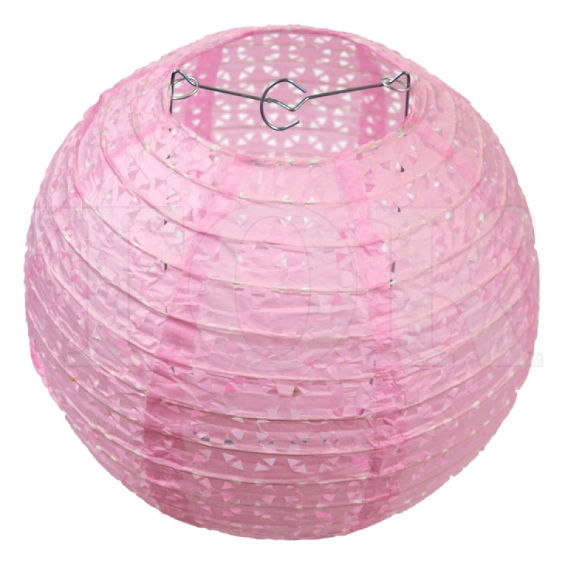 Бумажный фонарик с рисунком светло-розовый 25 см. 0924-17